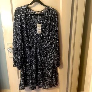 Navy and White Boden Floral Dress